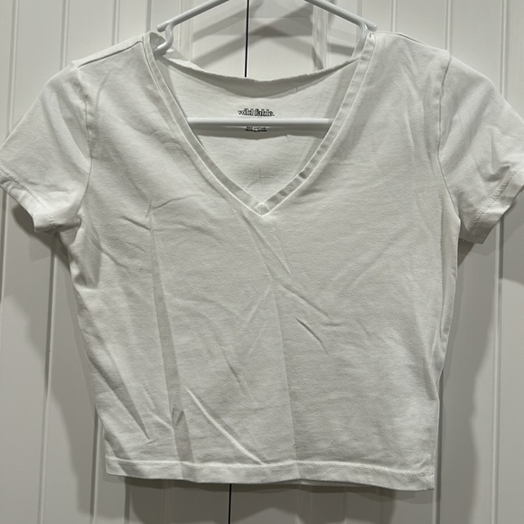 Wild Fable Gray Crop Fitted Short Sleeve Tee - Picture 2 of 5